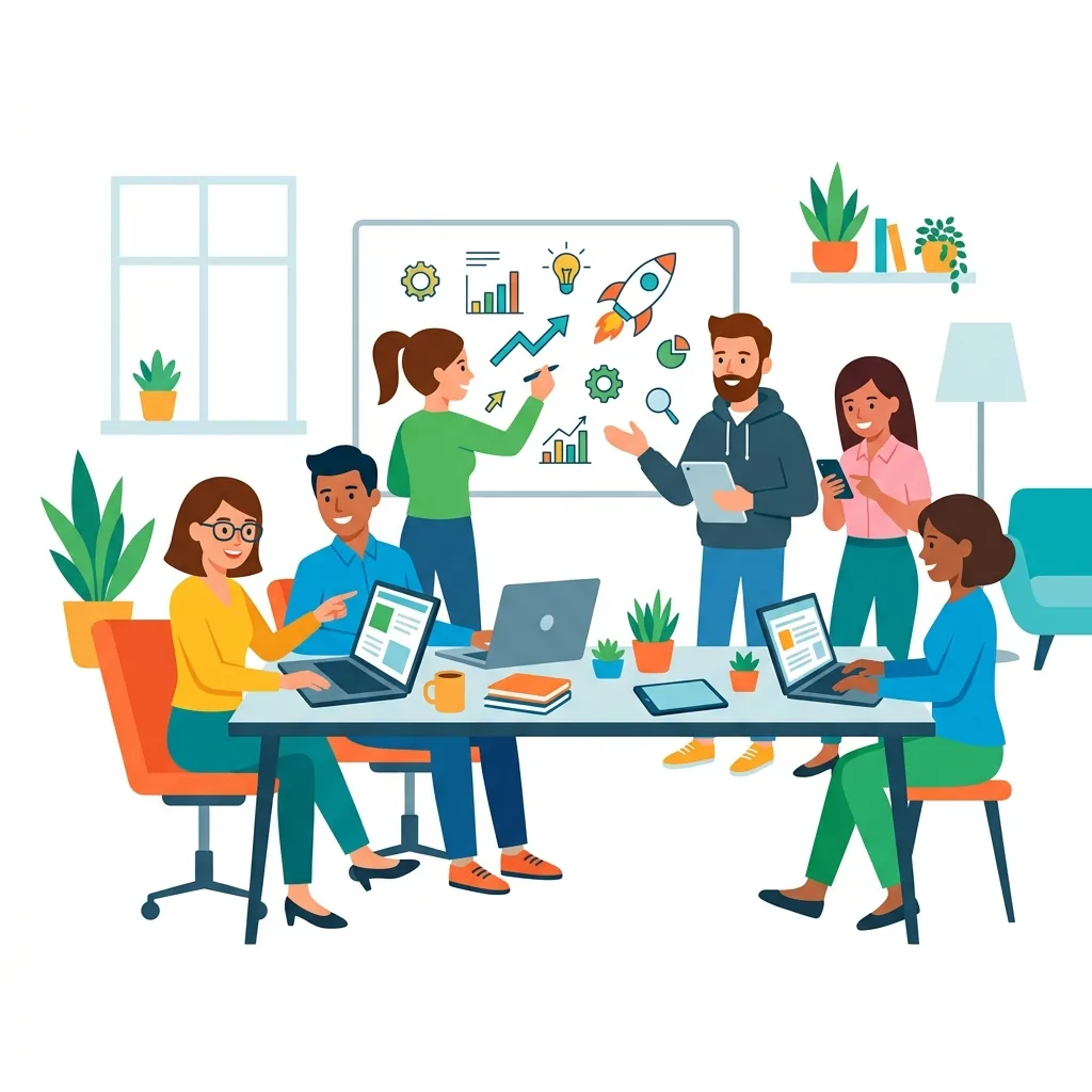 Flat UI/Startup Style Illustration Prompt