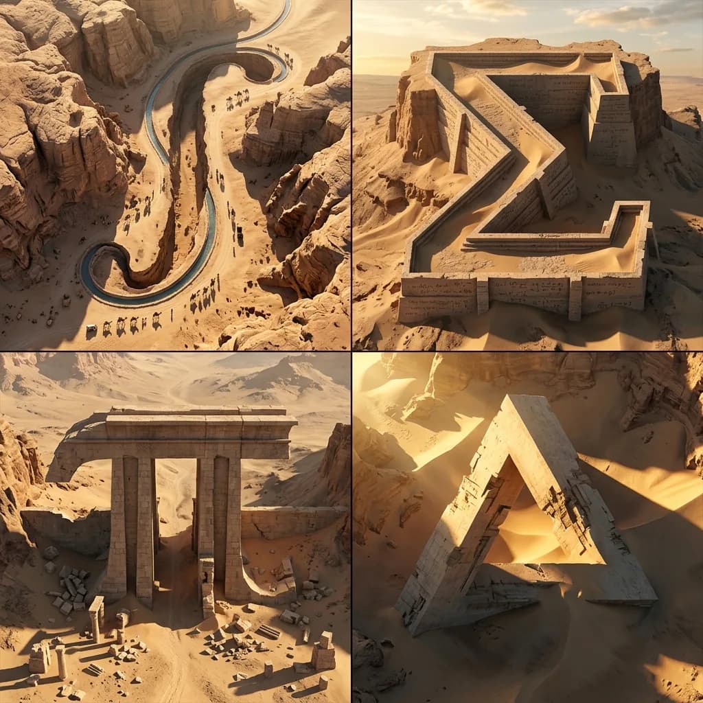 Monumental Mathematical Symbols as Terrain Typography