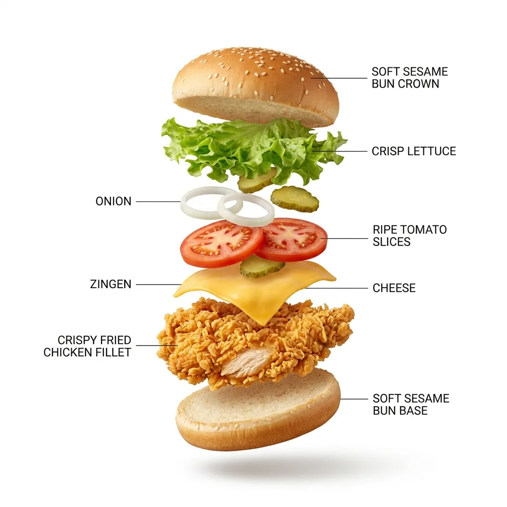 Exploded Burger Infographic and Product Shot
