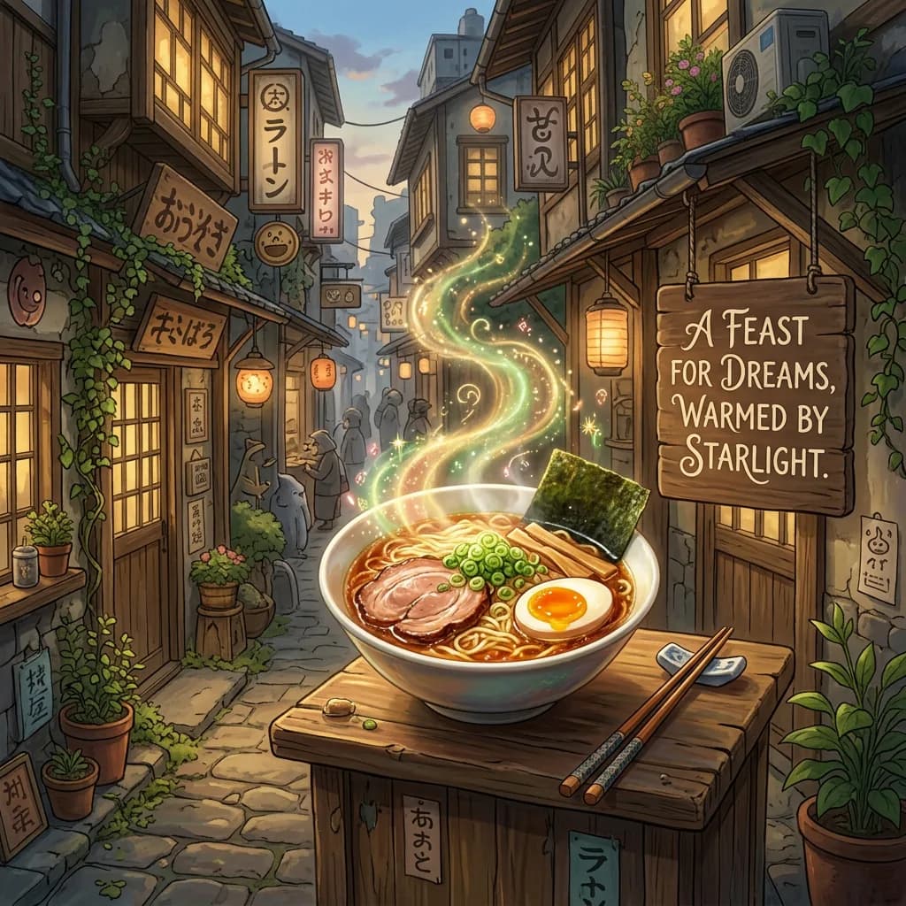 Surreal Studio Ghibli food advertisement prompt