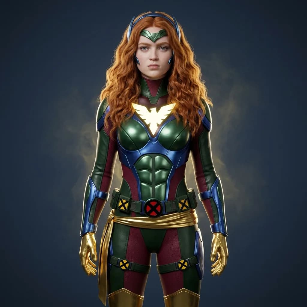 Cinematic Concept Art of Sadie Sink as Jean Grey